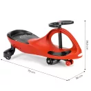 Wiggle autó, ECOTOYS YM-SW-1, piros, 79 x 36 x 38,5 cm, LED-es világító gumírozott kerekek, 360°-ban forgó kormány, beltéri/kültéri, teherbírás: 70 kg, 3 év felett