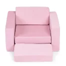 Gyerek moduláris fotel, ECOTOYS TMSRT-13, rózsaszín, 8 modul, levehető és mosható huzat, habszivacs, átalakítható kanapévá, puffá, matraccá, teherbírás: 120 kg
