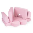 Gyerek moduláris fotel, ECOTOYS TMSRT-13, rózsaszín, 8 modul, levehető és mosható huzat, habszivacs, átalakítható kanapévá, puffá, matraccá, teherbírás: 120 kg