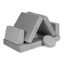 Gyerek moduláris fotel, ECOTOYS TMSRT-14, szürke, 8 modul, levehető és mosható huzat, habszivacs, átalakítható kanapévá, puffá, matraccá, teherbírás: 120 kg, 2 gyermeknek