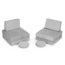 Gyerek moduláris fotel, ECOTOYS TMSRT-14, szürke, 8 modul, levehető és mosható huzat, habszivacs, átalakítható kanapévá, puffá, matraccá, teherbírás: 120 kg, 2 gyermeknek
