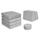 Gyerek moduláris fotel, ECOTOYS TMSRT-14, szürke, 8 modul, levehető és mosható huzat, habszivacs, átalakítható kanapévá, puffá, matraccá, teherbírás: 120 kg, 2 gyermeknek