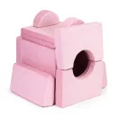 Gyerek moduláris fotel, ECOTOYS TMSRT-15, rózsaszín, 10 modul, levehető és mosható huzat, habszivacs, átalakítható kanapévá, puffá, matraccá, teherbírás: 120 kg, 2 gyermeknek