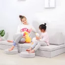 Gyerek moduláris fotel, ECOTOYS TMSRT-15, szürke, 10 modul, levehető és mosható huzat, habszivacs, átalakítható kanapévá, puffá, matraccá, teherbírás: 120 kg, 2 gyermeknek