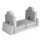 Gyerek moduláris fotel, ECOTOYS TMSRT-15, szürke, 10 modul, levehető és mosható huzat, habszivacs, átalakítható kanapévá, puffá, matraccá, teherbírás: 120 kg, 2 gyermeknek