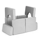 Gyerek moduláris fotel, ECOTOYS TMSRT-15, szürke, 10 modul, levehető és mosható huzat, habszivacs, átalakítható kanapévá, puffá, matraccá, teherbírás: 120 kg, 2 gyermeknek