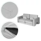 Gyerek moduláris fotel, ECOTOYS TMSRT-15, szürke, 10 modul, levehető és mosható huzat, habszivacs, átalakítható kanapévá, puffá, matraccá, teherbírás: 120 kg, 2 gyermeknek