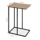 Dohányzóasztal, ModernHome BJ403066BT, 40 x 30 cm, téglalap alakú, magasság: 66 cm, fém váz, MDF asztallap, karcálló felület