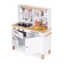 Játékkonyha, ECOTOYS, fa, 70 x 30 x 93,5 cm, fényhatásokkal, hanghatásokkal, 7 db tartozékkal, elemes (2 x AA, nem tartozék)