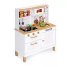 Játékkonyha, ECOTOYS, fa, 70 x 30 x 93,5 cm, fényhatásokkal, hanghatásokkal, 7 db tartozékkal, elemes (2 x AA, nem tartozék)
