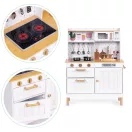 Játékkonyha, ECOTOYS, fa, 70 x 30 x 93,5 cm, fényhatásokkal, hanghatásokkal, 7 db tartozékkal, elemes (2 x AA, nem tartozék)