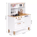 Játékkonyha, ECOTOYS, fa, 70 x 30 x 93,5 cm, fényhatásokkal, hanghatásokkal, 7 db tartozékkal, elemes (2 x AA, nem tartozék)
