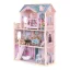 Fa babaház, ECOTOYS 8106, kastély, 84 x 38 x 123,5 cm, 3 szint, 4 szoba, 11 db bútorral, erkélyes