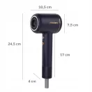 Hajszárító, Webber 05HD-1698, 1600 W, sötétkék–arany, 3 hőfok és 3 sebesség, hideg levegő gomb