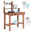 Kültéri játékkonyha, ECOTOYS TL814005, fa, 59,5 x 29,5 x 84,5 cm, működő csappal, forgó gombokkal, 7 db fém tartozékkal, 3 éves kortól