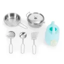 Kültéri játékkonyha, ECOTOYS TL814005, fa, 59,5 x 29,5 x 84,5 cm, működő csappal, forgó gombokkal, 7 db fém tartozékkal, 3 éves kortól