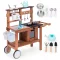 Kültéri játékkonyha, ECOTOYS TL814004, fa, 89 x 31 x 80,5 cm, működő csappal, forgó gombokkal, 10 db fém tartozékkal, 3 éves kortól