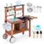 Kültéri játékkonyha, ECOTOYS TL814004, fa, 89 x 31 x 80,5 cm, működő csappal, forgó gombokkal, 10 db fém tartozékkal, 3 éves kortól