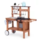 Kültéri játékkonyha, ECOTOYS TL814004, fa, 89 x 31 x 80,5 cm, működő csappal, forgó gombokkal, 10 db fém tartozékkal, 3 éves kortól