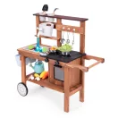 Kültéri játékkonyha, ECOTOYS TL814004, fa, 89 x 31 x 80,5 cm, működő csappal, forgó gombokkal, 10 db fém tartozékkal, 3 éves kortól