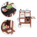 Kültéri játékkonyha, ECOTOYS TL814004, fa, 89 x 31 x 80,5 cm, működő csappal, forgó gombokkal, 10 db fém tartozékkal, 3 éves kortól