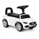 Bébitaxi, Multistore 667, Mercedes C-osztály, fehér, 64 x 28 x 37 cm, kormánydudával és indításhanggal, ülés alatti tárolóval, borulásgátlóval, 12 hónapos kortól, teherbírás: 25 kg, elemes (2 x AAA - nem tartozék)