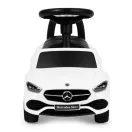 Bébitaxi, Multistore 667, Mercedes C-osztály, fehér, 64 x 28 x 37 cm, kormánydudával és indításhanggal, ülés alatti tárolóval, borulásgátlóval, 12 hónapos kortól, teherbírás: 25 kg, elemes (2 x AAA - nem tartozék)
