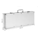 Póker és Blackjack készlet, Multistore D50011501SS, 500 db, 2 pakli kártya, 5 dobókocka, játékszőnyeg 90 x 60 cm, zárható fém koffer, akár 8 játékosig