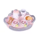 Játék teáskészlet, ECOTOYS W10D824, 15 db, fa, szerepjátékhoz és játékkonyhához, 3 éves kortól