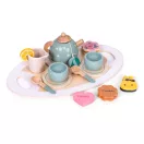 Játék teáskészlet, ECOTOYS HM327785, 27 db, tálcával, kannával, csészékkel és sütikkel, 3 éves kortól, realisztikus szerepjátékhoz