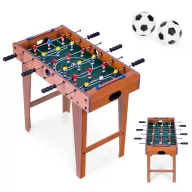   Csocsóasztal, ECOTOYS HM237400, zöld/fa, 69 x 35,5 x 61 cm, 18 játékos, 2 db labda, 6 krómozott rúd, csúszásgátló fogantyúk, kézi számláló