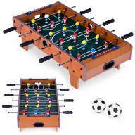   Csocsóasztal, ECOTOYS HM237401, zöld/fa, 36 x 35,5 x 20 cm, hordozható, 18 játékos, 2 labda, 6 krómozott rúd, csúszásgátló fogantyúk, kézi számláló