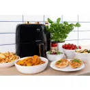 Air Fryer forrólevegős sütő, Eldom FR35, 3,5 l, fekete/arany, olaj nélküli sütés, 7 programos, tapadásmentes, időzítő, 1300 W