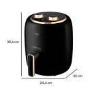 Air Fryer forrólevegős sütő, Eldom FR35, 3,5 l, fekete/arany, olaj nélküli sütés, 7 programos, tapadásmentes, időzítő, 1300 W