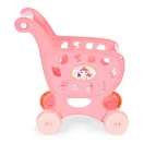 Játék bevásárlókocsi, ECOTOYS 978-2, rózsaszín, 18 db kiegészítővel, 3 éves kortól, biztonságos kialakítás, valósághű megjelenés