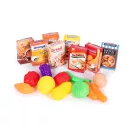 Játék bevásárlókocsi, ECOTOYS 978-2, rózsaszín, 18 db kiegészítővel, 3 éves kortól, biztonságos kialakítás, valósághű megjelenés
