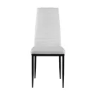 Étkezőszék, KE01, 4 db, fehér, 92 x 40 x 40 cm, ökobőr kárpit, porszórt acél lábak, magas háttámla, teherbírás: 120 kg