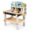 Gyerek munkapad, ECOTOYS 1178, fa, 45 x 28 x 49 cm, 38 db-os szerszámkészlettel, satuval, szerszámtartóval, polccal, 3 éves kortól