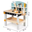 Gyerek munkapad, ECOTOYS 1178, fa, 45 x 28 x 49 cm, 38 db-os szerszámkészlettel, satuval, szerszámtartóval, polccal, 3 éves kortól