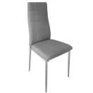 Étkezőszék, KW01, 4 db, szürke, 92 x 40 x 40 cm, steppelt kárpit, porszórt acél lábak, magas háttámla, teherbírás: 120 kg
