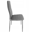 Étkezőszék, KW01, 4 db, szürke, 92 x 40 x 40 cm, steppelt kárpit, porszórt acél lábak, magas háttámla, teherbírás: 120 kg