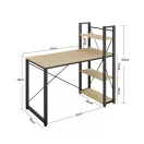 Számítógépasztal, Leobert 2824-1, 97 x 56 x 120 cm, 4 polccal, balos-jobbos szerelhetőség, állítható lábakkal, fa és fém anyagból, teherbírás: 50 kg