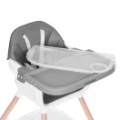 Etetőszék, ECOTOYS HC508, szürke, 2 az 1-ben magasságállítás, levehető tálcával, fém lábak, 5 pontos biztonsági öv, teherbírás: 20 kg