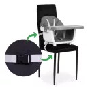 Etetőszék, ECOTOYS HC508, szürke, 2 az 1-ben magasságállítás, levehető tálcával, fém lábak, 5 pontos biztonsági öv, teherbírás: 20 kg