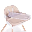 Etetőszék, ECOTOYS HC508, bézs, 2 az 1-ben magasságállítás, levehető tálcával, fém lábak, 5 pontos biztonsági öv, teherbírás: 20 kg