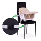 Etetőszék, ECOTOYS HC508, bézs, 2 az 1-ben magasságállítás, levehető tálcával, fém lábak, 5 pontos biztonsági öv, teherbírás: 20 kg