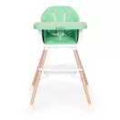 Etetőszék, ECOTOYS HC508, zöld, 2 az 1-ben magasságállítás, levehető tálcával, fém lábak, 5 pontos biztonsági öv, teherbírás: 20 kg