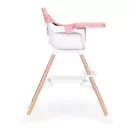 Etetőszék, ECOTOYS HC508, rózsaszín, 2 az 1-ben magasságállítás, levehető tálcával, fém lábak, 5 pontos biztonsági öv, teherbírás: 20 kg
