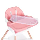 Etetőszék, ECOTOYS HC508, rózsaszín, 2 az 1-ben magasságállítás, levehető tálcával, fém lábak, 5 pontos biztonsági öv, teherbírás: 20 kg