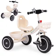   Háromkerekű tricikli, ECOTOYS WQL-1999, szürke, tartós EVA habkerekek, csengő, 2 kosár, teherbírás: 25 kg